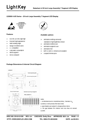 LD200011AD Datasheet PDF LightKey Optoelectronics Ltd.