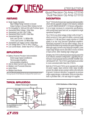 LT1013CN8 Datasheet PDF Linear Dimensions Semiconductor