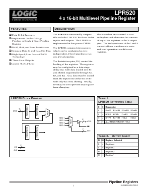 LPR520 Datasheet PDF LOGIC Devices Incorporated