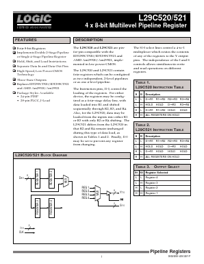 L29C520 Datasheet PDF LOGIC Devices Incorporated