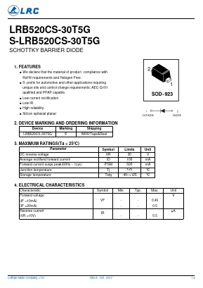 LRB520CS-30T5G Datasheet PDF Leshan Radio Company,Ltd