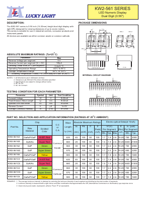 KW2-561A2 Datasheet PDF Lucky Light Electronic