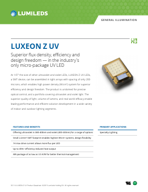 LHUV-0410-0500 Datasheet PDF Lumileds Lighting Company