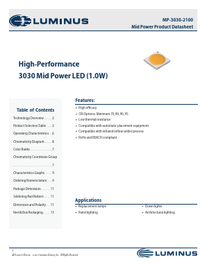 MP-3030-2100-50-80 Datasheet PDF Luminus, Inc