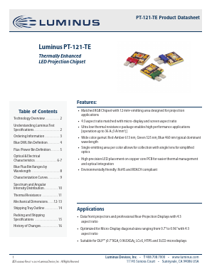 PT-121-TE Datasheet PDF Luminus, Inc