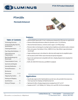 PT39-TE Datasheet PDF Luminus, Inc
