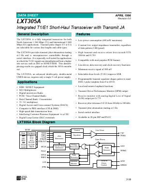 LXT305APE Datasheet PDF Level One