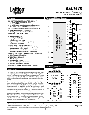 GAL16V8D-15QP Datasheet PDF Lattice Semiconductor