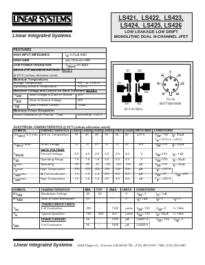LS422 Datasheet PDF Linear Integrated System
