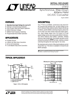 LT1612ES8 Datasheet PDF Linear Technology