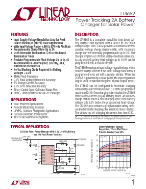 LT3652EMSE-PBF Datasheet PDF Linear Technology