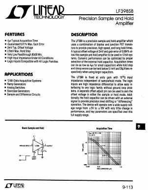 LF398S8 Datasheet PDF Linear Technology