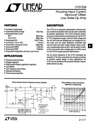 LT012S8 Datasheet PDF Linear Technology