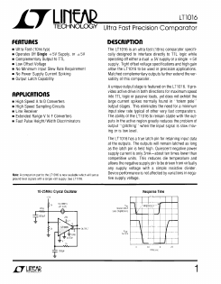 LT1016MH Datasheet PDF Linear Technology