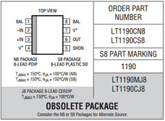 LT1190CN8 Datasheet PDF Linear Technology