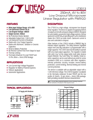 LT3013EDE Datasheet PDF Linear Technology