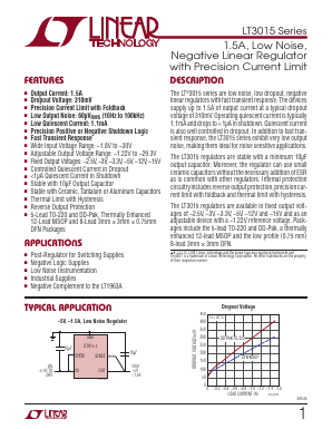 LT3015IMSE-3-TRPBF Datasheet PDF Linear Technology