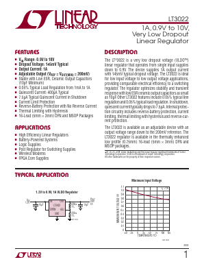 LT3022IDHC-PBF Datasheet PDF Linear Technology