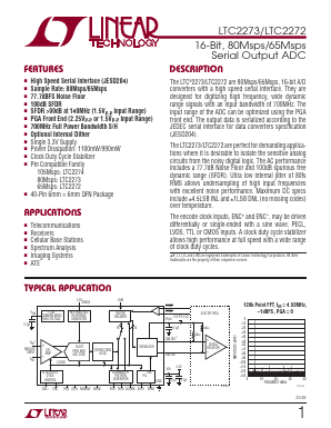 LTC2272IUJ-TR Datasheet PDF Linear Technology