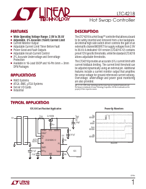 LTC4218CGN-TRPBF Datasheet PDF Linear Technology