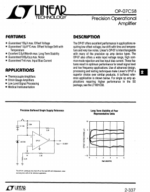 OP07CSB Datasheet PDF Linear Technology