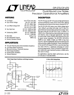 OP-270 Datasheet PDF Linear Technology