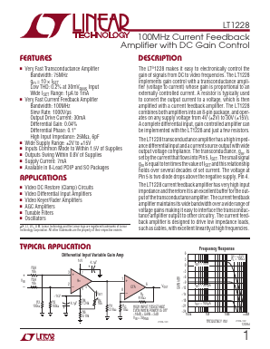 LT1228CN8 Datasheet PDF Linear Technology