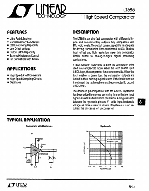 LT685CJ Datasheet PDF Linear Technology