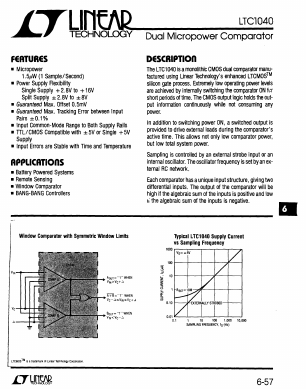 LT1040MJ Datasheet PDF Linear Technology