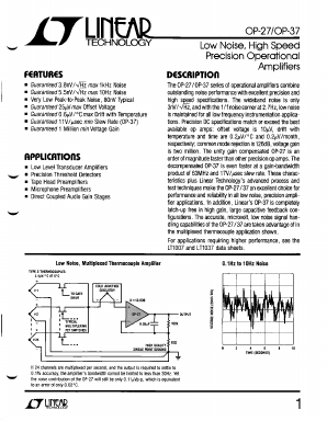 OP-27E Datasheet PDF Linear Technology