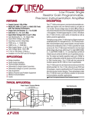 LT1168 Datasheet PDF Linear Technology