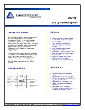 LND358 Datasheet PDF Linear Dimensions Semiconductor