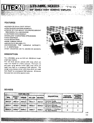LTS-3406LY Datasheet PDF LiteOn Technology