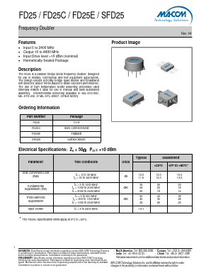 SFD25 Datasheet PDF M/A-COM Technology Solutions, Inc.