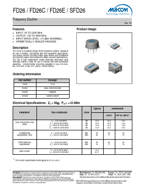 SFD26 Datasheet PDF M/A-COM Technology Solutions, Inc.