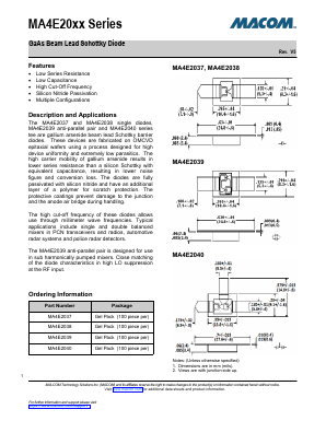 MA4E2037 Datasheet PDF M/A-COM Technology Solutions, Inc.