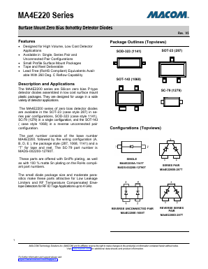 MA4E220 Datasheet PDF M/A-COM Technology Solutions, Inc.
