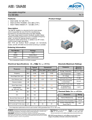 SMA88 Datasheet PDF M/A-COM Technology Solutions, Inc.