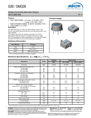 SMG30 Datasheet PDF M/A-COM Technology Solutions, Inc.