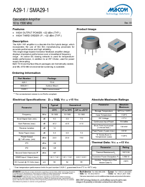A29-1 Datasheet PDF M/A-COM Technology Solutions, Inc.