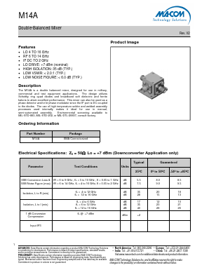 M14A Datasheet PDF M/A-COM Technology Solutions, Inc.