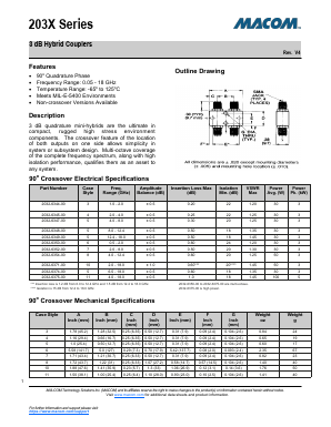 203X Datasheet PDF M/A-COM Technology Solutions, Inc.