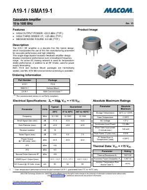 CA19-1 Datasheet PDF M/A-COM Technology Solutions, Inc.