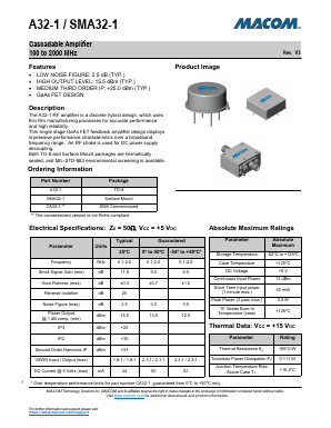 A32-1SMA32-1 Datasheet PDF M/A-COM Technology Solutions, Inc.