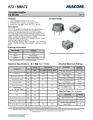 CA72 Datasheet PDF M/A-COM Technology Solutions, Inc.