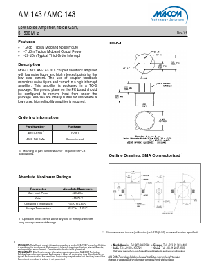 AM-143PIN Datasheet PDF M/A-COM Technology Solutions, Inc.