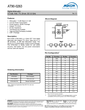 AT90-0263-TB Datasheet PDF M/A-COM Technology Solutions, Inc.