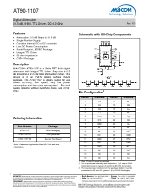 AT90-1107TR Datasheet PDF M/A-COM Technology Solutions, Inc.