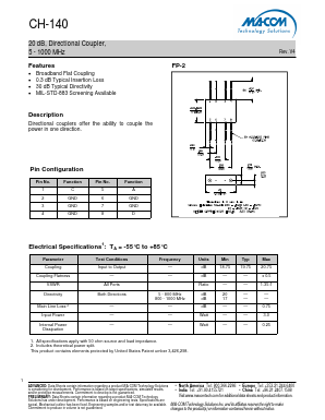 CH-140PIN Datasheet PDF M/A-COM Technology Solutions, Inc.