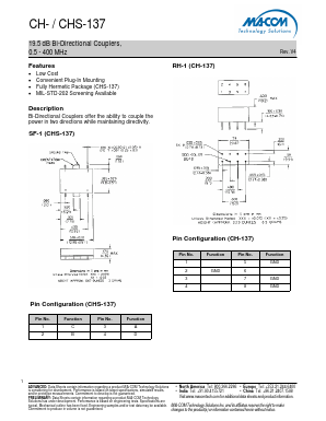 CH-137 Datasheet PDF M/A-COM Technology Solutions, Inc.